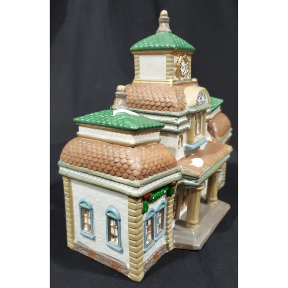DICKENS ST STATION Train Depot Ticket Booth Clock Tower Christmas Village bldg - Picture 2 of 5